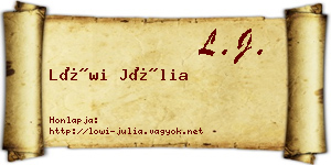 Löwi Júlia névjegykártya